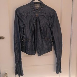 Womens Charlotte Russe Navy Pleather jacket